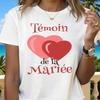 De La Wedding T-Shirt French Bridesmaid Hearts Graphic Tee Top Bachelorette Party Tshirt for Women