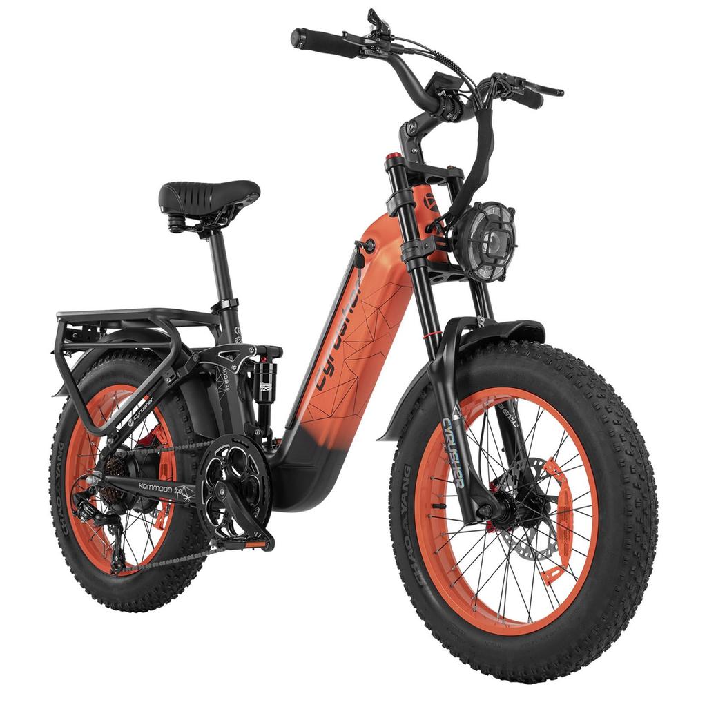 Cyrusher Kommoda 2.0 Mountain E-Bike für Erwachsene 48V20Ah Akku 250W Einzelmotor Elektrofahrrad 20 Zoll Offroad-Reifen Urbanes Pendler-E-Bike