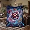 Coperta in Flanella con Stampa West Ham United Calcio Morbida Calda Coperta da Divano Letto per Casa Ufficio Camera da Letto