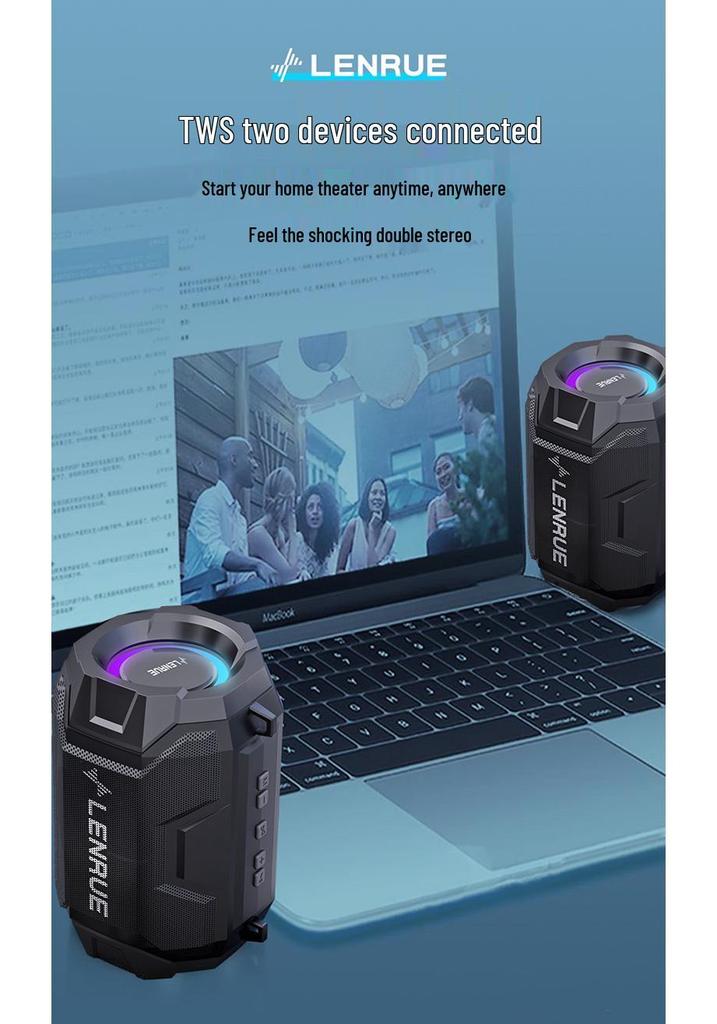 Smart Mini Bluetooth Speaker with AI, Heavy Bass, Card/U Disk Support, and Long Battery Life