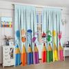 Kids Cartoon Pencil Curtains Colorful Crayons Art Printed School Curtain Nursery Bedroom Living Room Home Polyester With Rod Pocket Washable Sitting
