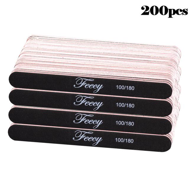 

200 шт./лот, серая наждачная пилочка для ногтей 100/180, двухсторонний буферный блок, полировщик, педикюр, маникюр, наждачная бумага для дизайна ногтей, оптовая продажа