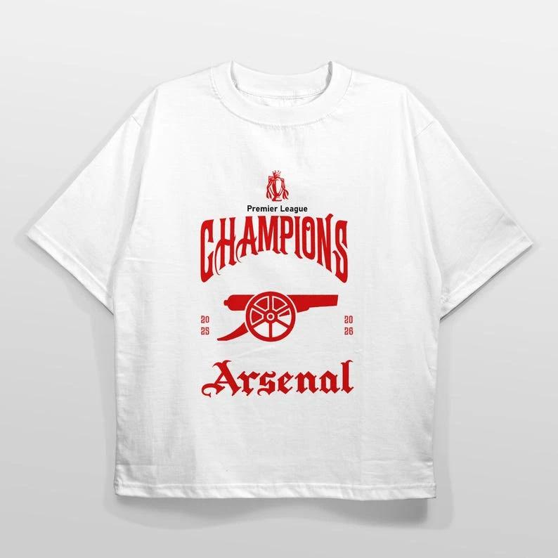 Arsenal Premier League Champions 2025-26 Vintage Classic Tee, North London Forev L