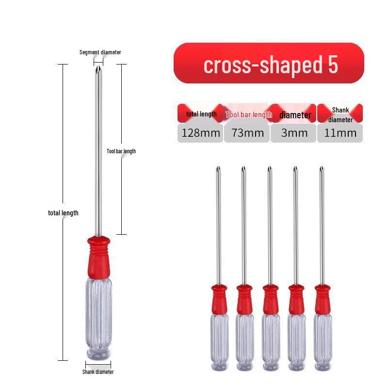 Small Phillips/Slotted Flathead Screwdriver with Transparent Handle for Computer Repair