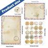 Vintage Paper Stationery Set 50 Letter Paper Lined Sheets 50 Matching Envelopes 60 Sealing Label Sticker for Wedding