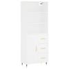 VidaXL Buffet haut Blanc 69,5x34x180 cm Bois d'ingénierie 3189997