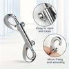 6pcs Stainless Steel Double Ended Bolt Snap Hook Dog Leash Metal Strap Buckles Keychain Rope Carabiner Clasp Clip Buckles