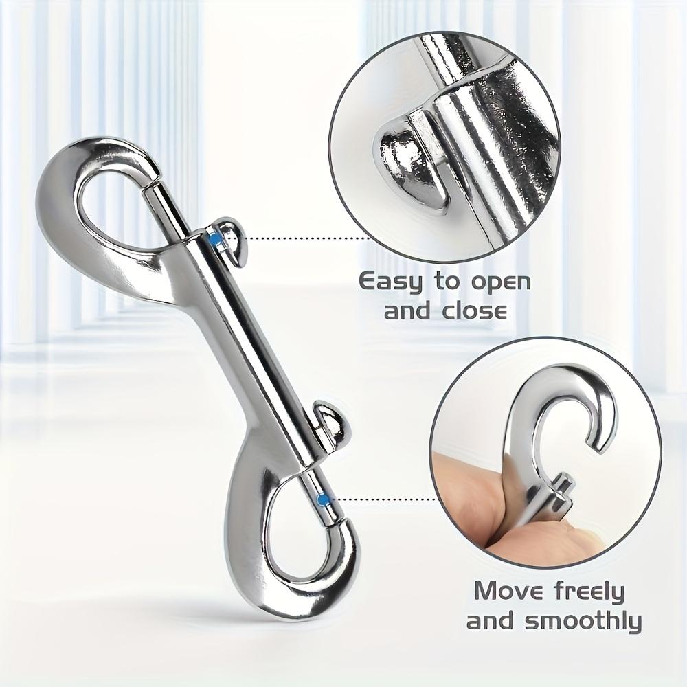 6pcs Stainless Steel Double Ended Bolt Snap Hook Dog Leash Metal Strap Buckles Keychain Rope Carabiner Clasp Clip Buckles