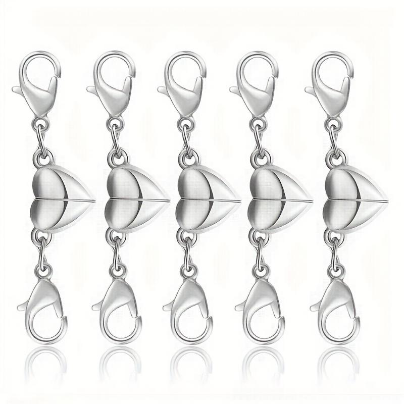 

1 пара, магнитный разъем в форме сердца, застежка-лобстер, подвески для изготовления ювелирных изделий, сделай сам, пара, браслет с магнитной пряжкой, ожерелье белый