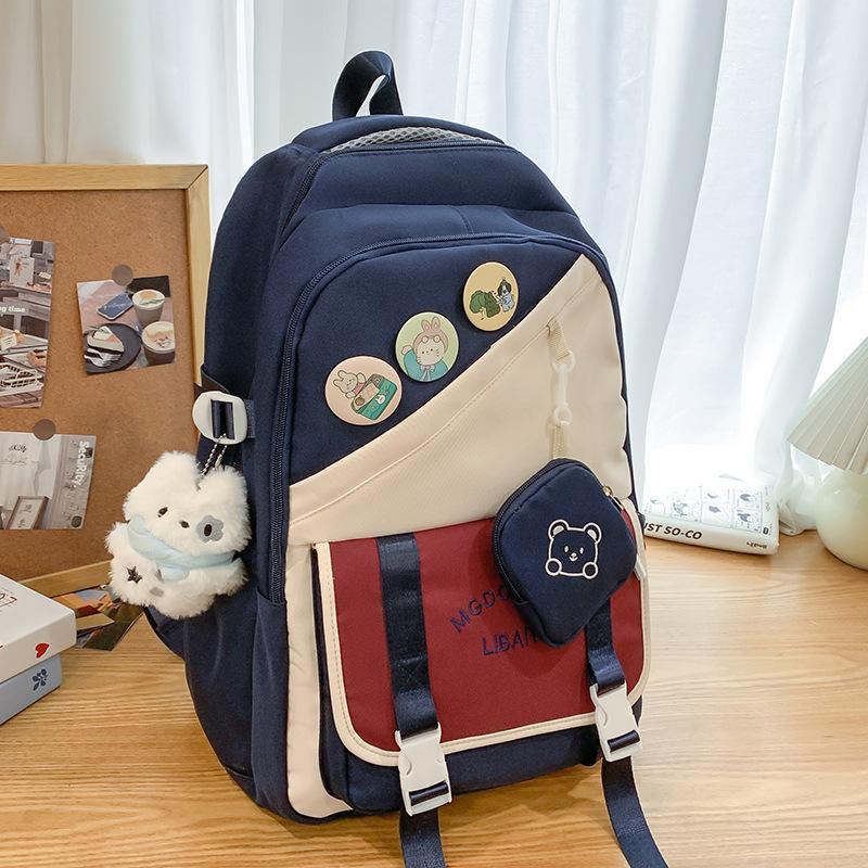 Children's Schoolbags Elementary School Girls Junior High School Students High School Students Color Block Boys Backpack