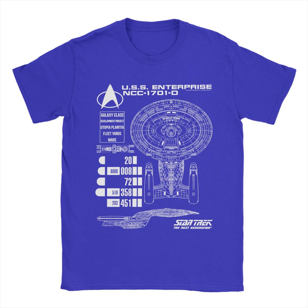 Stars Treks Next Generation USS Enterprise Schematics T Shirts Mens  Pure Cotton TShirts Tee Shirt Short Sleeve Plus Size