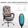 Office Chair with Massage Function, Ergonomic Desk Chair with Reclining & Heating Function, Remote Control, Grey