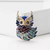 Cute Alloy Enamel Owl Brooch Niche Ladies Suit Cardigan Corsage Ornament Pin