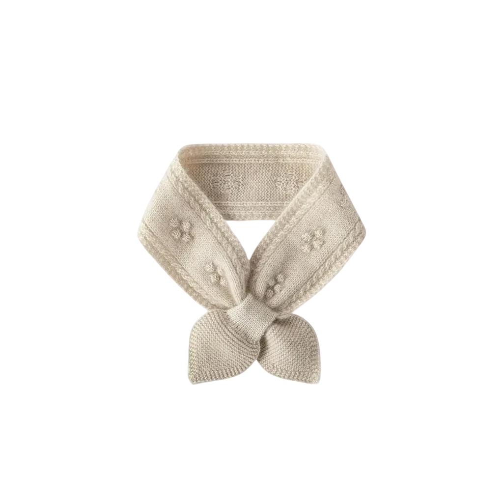 Cashmere Scarf Solid Color Crochet Knitted Small Bow Tie