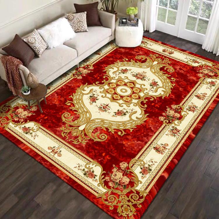 Teppich Wohnzimmer Großflächiger Teppich Schmutzabweisend und Pflegeleicht Retro Fußmatte