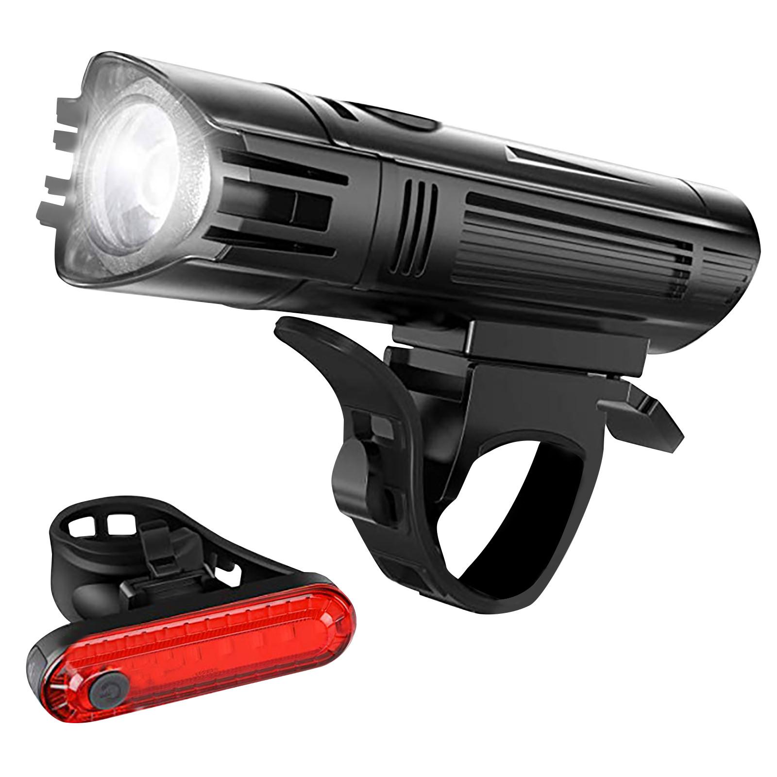 

(Отличный дом)Комплект перезаряжаемых велосипедных фонарей, мощная передняя фара для велосипеда и задний задний фонарь One size чёрный