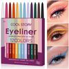 Σετ Αδιάβροχο Eyeliner 12 Χρωμάτων Ματ Κρεμώδες Μολύβι Μεγάλης Διάρκειας Ανθεκτικό στο Στρώσιμο για Ευαίσθητα Μάτια Καθημερινό Μακιγιάζ Επαγγελματικό Κιτ