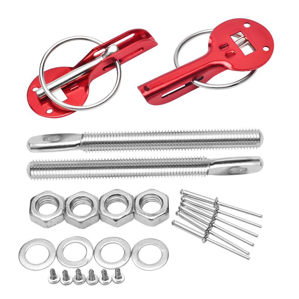 Universal Down Hood Lock Pins Bonnet Hood Pin Lock Kit Fit ALL Racing Speed Black Red Blue Gold Silver