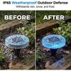 New Solar Outdoor Mosaic Round Disk Light Upgraded Waterproof Colored Glass LED Stake Light Garden Yard Decoration Auto-Sensing Color Change
