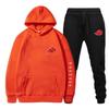 New 2 Pieces Set Akatsuki Cloud Symbols Print Hoodies+Pants Tracksuit Men Women Sweatshirt Streetwear Pullover Sudaderas