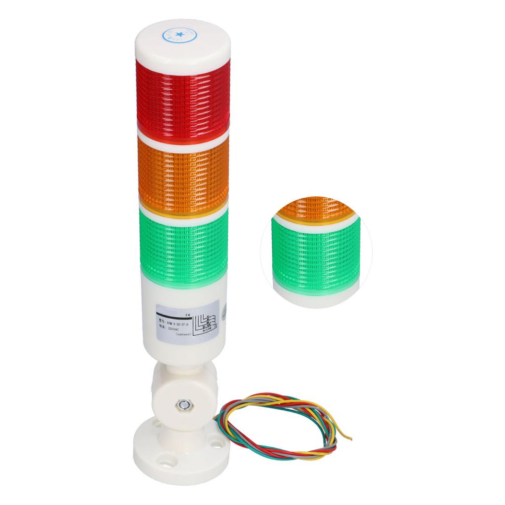 BERM Signal Tower Always Bright LED 3 Colour Alarm Light Foldable Warning Device AC220V