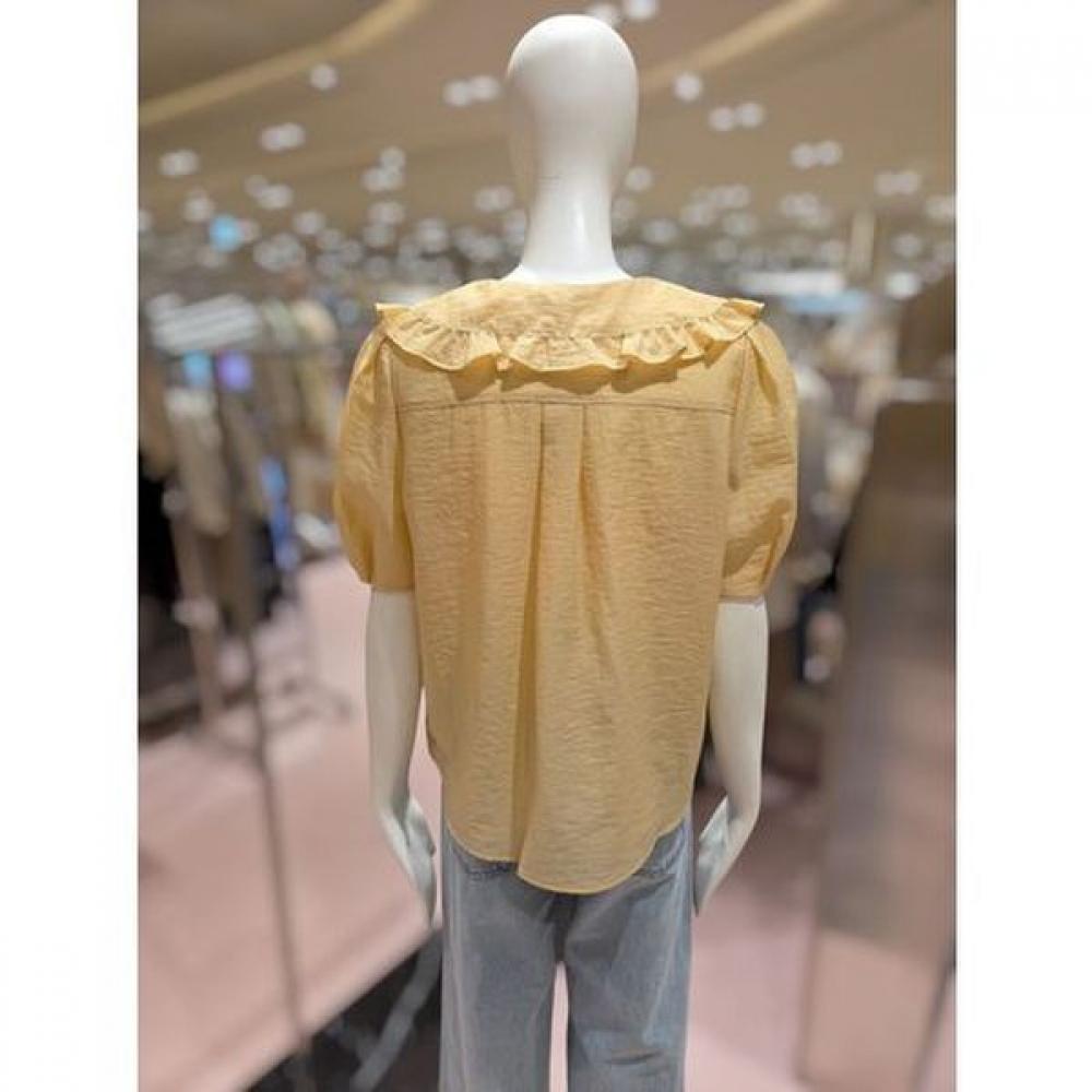 Cc Collect Ruffle Detail Wide Collar Blouse  C262msc136 