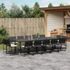 VidaXL 15-piece Garden Dining Set Cushions Black Braided Resin, Outdoor Dining Set, Dining Furniture of 3295066