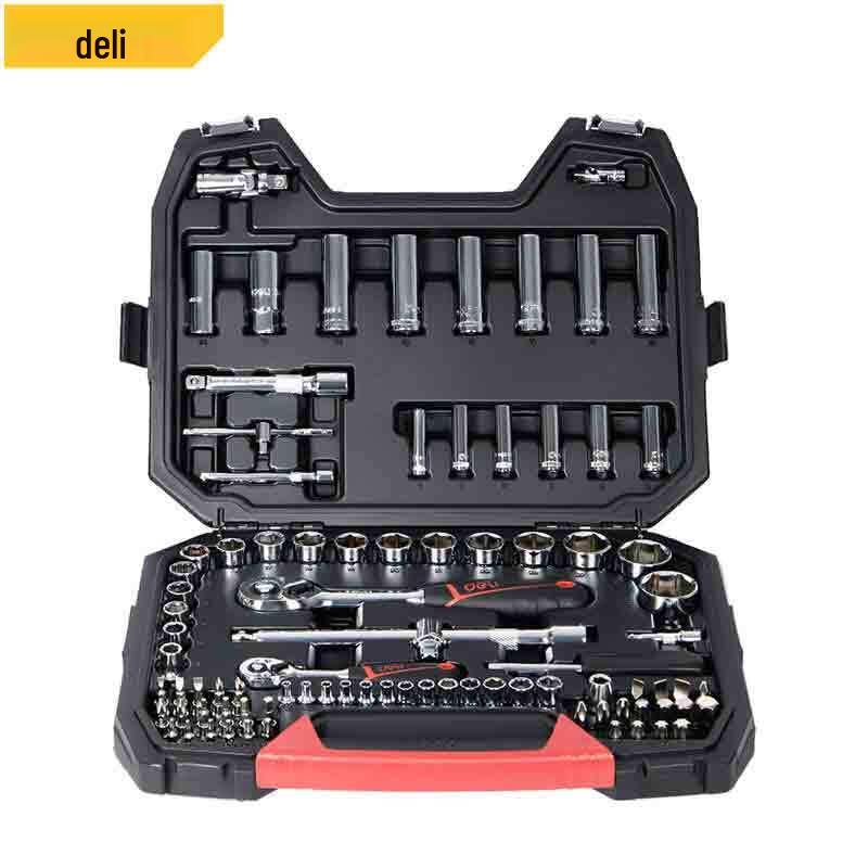Deli 88-Piece Socket and Ratchet Wrench Set