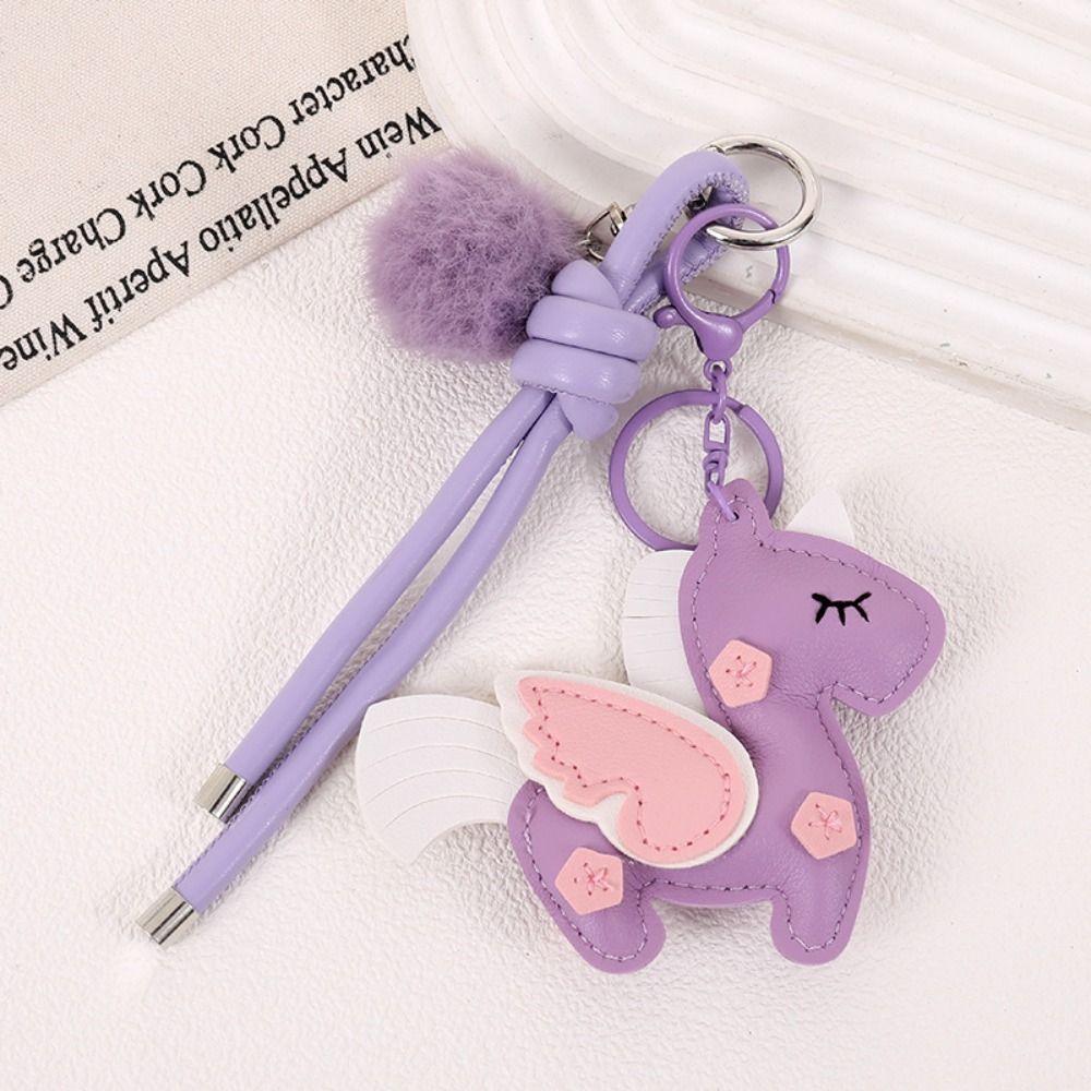 Cartoon Zodiac Pony Bag Pendant Elegant Chinese New Year Gift Kawaii Horse Keychain Birthday Gift