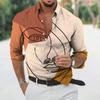 Fashion Long Sleeve Lapel Button Up Plus Size Shirt Men 3d Print Blouse