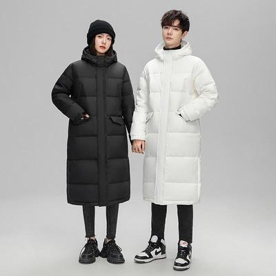 Unisex lange Winter-Daunenjacke über dem Knie: Trendig, Dick und Perfekt für Paare