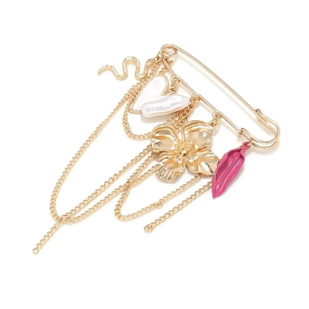 New Multi-Functional Chain Tassel Brooches Adjustable Detachable Beaded Chain Pin Handmade Fixator Trouser Leg Women