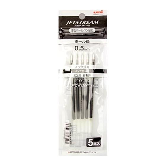 Mitsubishi Pencil Oil-Based Ballpoint Pen Jetstream Alpha Gel 0.7 SXN1000071P13 Pink & Ballpoint Pen Refill Jetstream 0.5 Black 5 pcs SXR-55P
