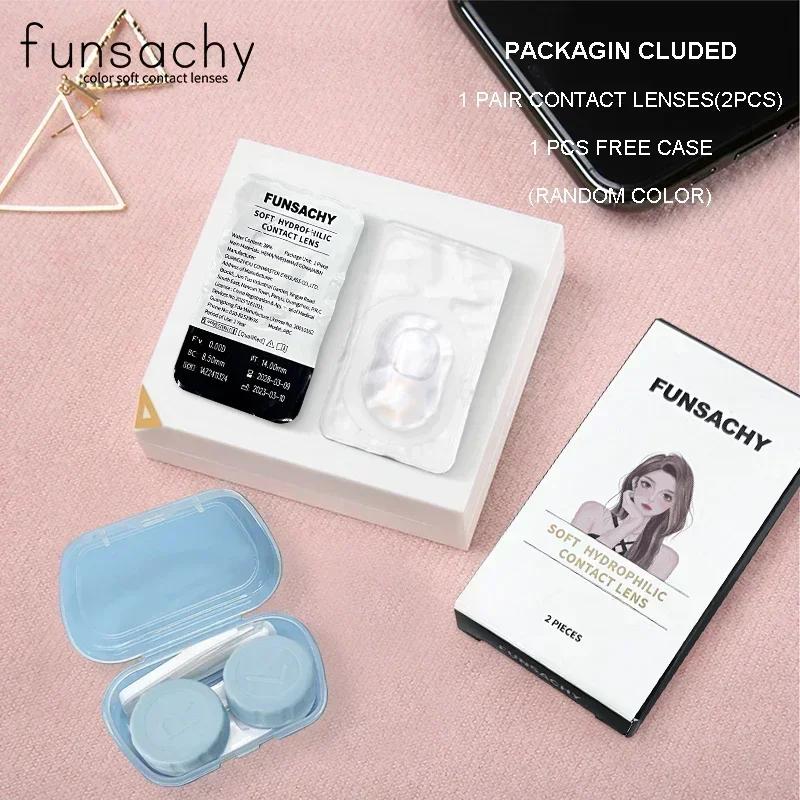 FUNSACHY 1 Paar Naturfarbige Kontaktlinsen für Augen Braune Linsen Farbige Linse Koreanische Blaue Linsen Graue Jahreslinsen Augen Make-up Linse