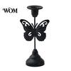 Aged Texture Candle Holder Vintage Metal Holder, Romantic Candlestick Dinner Table Centerpiece, Retro Reusable Decor for Wedding Party and Home