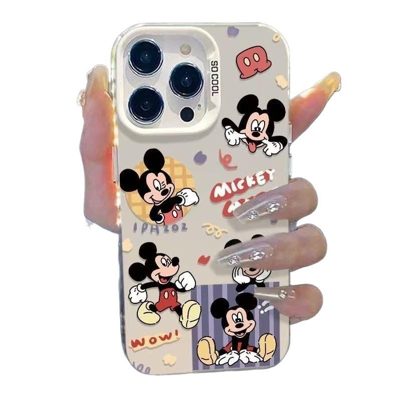 Fun Mickey Mouse iPhone 17/16 Plus/15 Pro Max Drop-Proof Case, Cartoon Style, Suitable for iPhone 13/12
