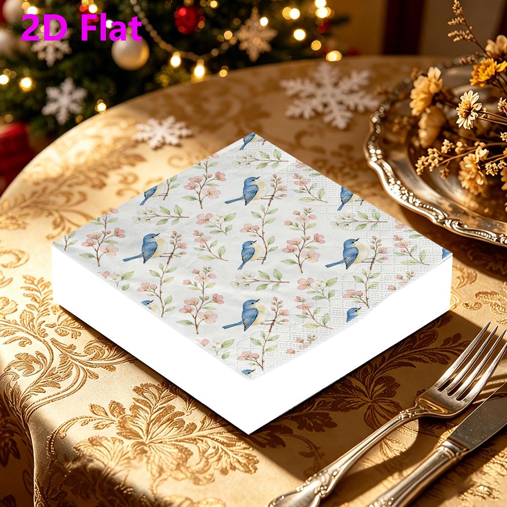 20pcs Disposable Napkins with Bird Pattern Print for Wedding,Parties,and Daily Use for Thanksgiving Fall Christmas Table Decoration
