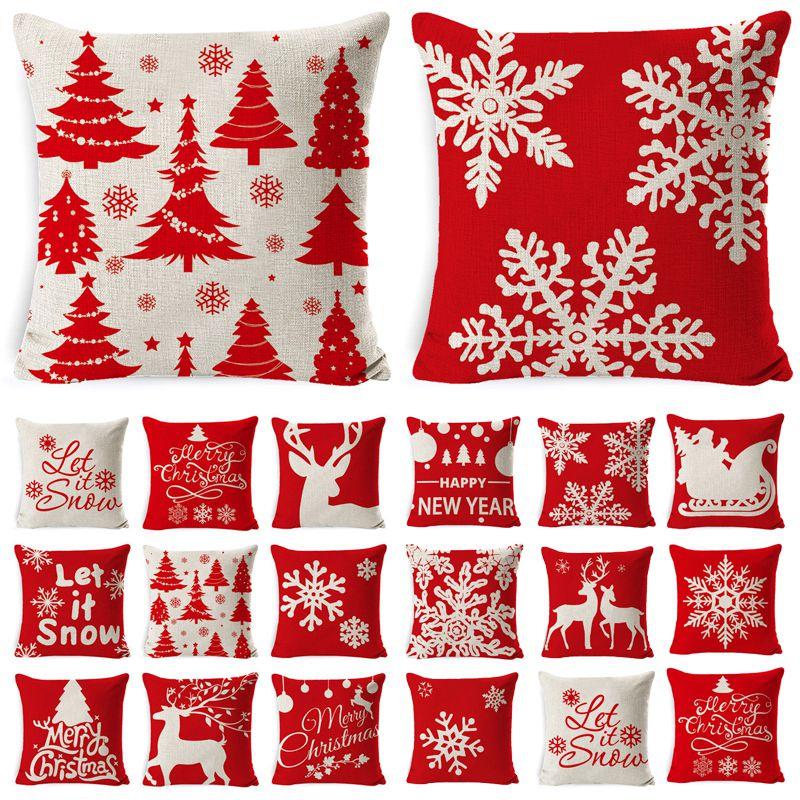 Luxurious Christmas Pillow Case With Santa Claus And Reindeer For Festive Home Decor