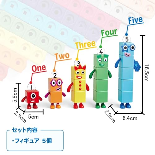 Numberblocks Friends One to Five Numberblocks Character Figures, 5-Piece Set, Ages 3 and Up, 95356, Authentic
