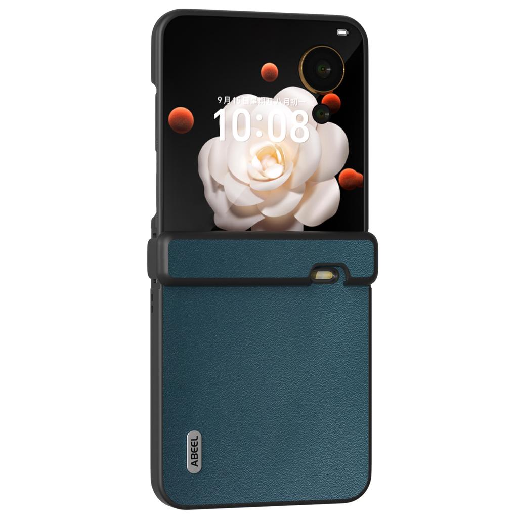 Für Honor Magic V Flip 5G Hülle Echtes Rindsleder + PC Scharnierschutz Handyhülle
