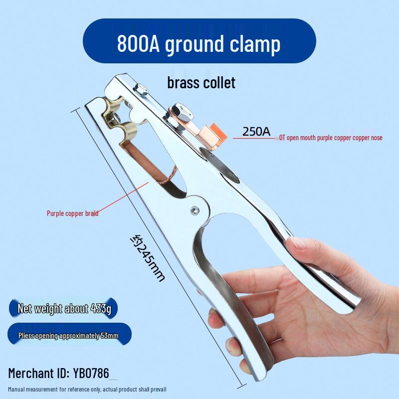 Pure Copper Electric Welding Ground Clamp - Thickened Welding Pliers and Handle for Argon Arc Welding Machine Grounding Accessories.