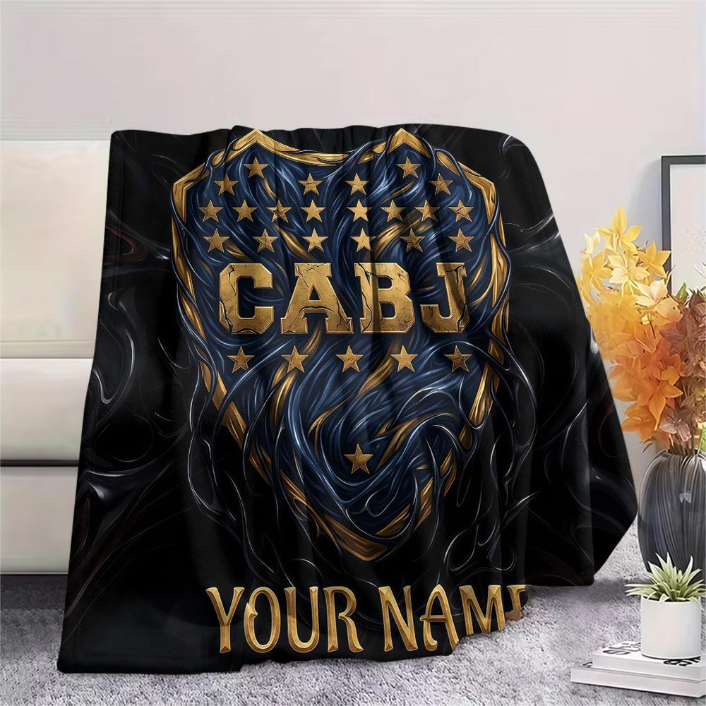 Custom Name Boca Juniors Flannel Blanket, High quality Comfortable for All Seasons, Home Decor, Warmth and Comfort