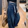 Wood Bead Tassel Flower Waist Chain Vintage Design Decorative Waist Rope  With Skirt