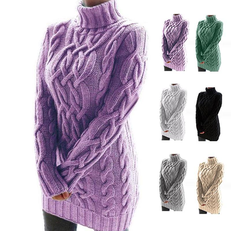 

Водолазка-свитер, женское теплое осенне-зимнее платье, вязаный пуловер, свитера