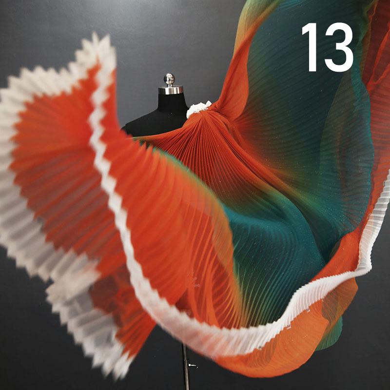 Gradient Plissee Mesh Stoff Akkordeon Plissee Stoff Für DIY Kleid Bühne Kostüm Hanfu Mode Hintergrund Decor Designer Stoff