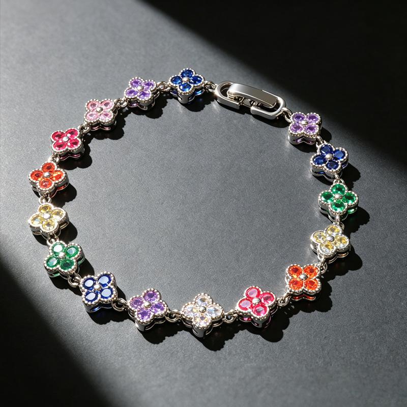2026 Pure Copper Jewelry Zircon Retro Bracelet Retro Gentle Girls Accessories 18CM