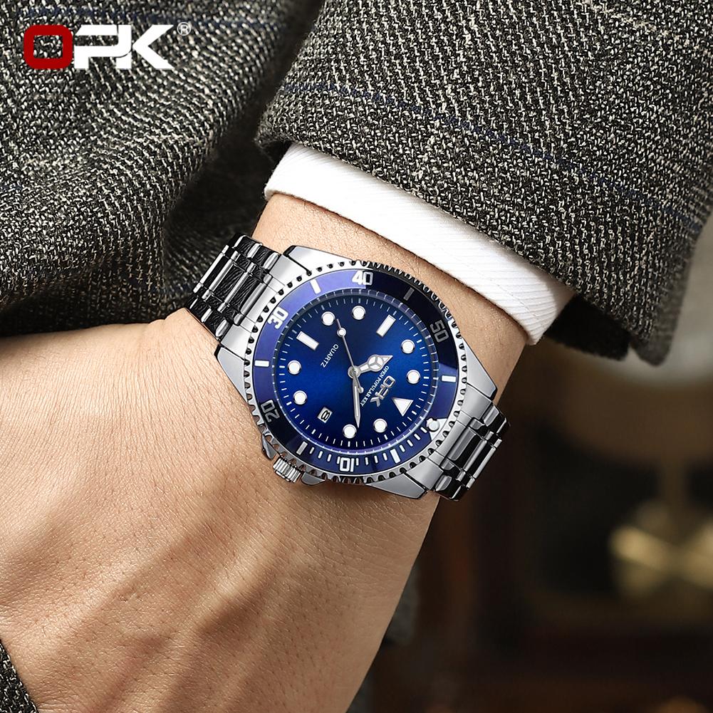 OPK 8118 Luxury Brand Men's Watches Auto Date Stainless Steel Original Classic Business Quartz Wristwatch for Man
