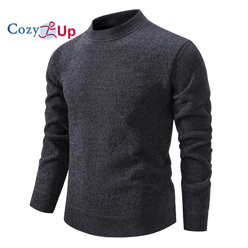 Cozy Up New Style Plus haine pentru bărbați din catifea Pulover de marime mari Tricoturi de culoare solidă pentru bărbați Slim Fit Guler rotund Largi M-3XL