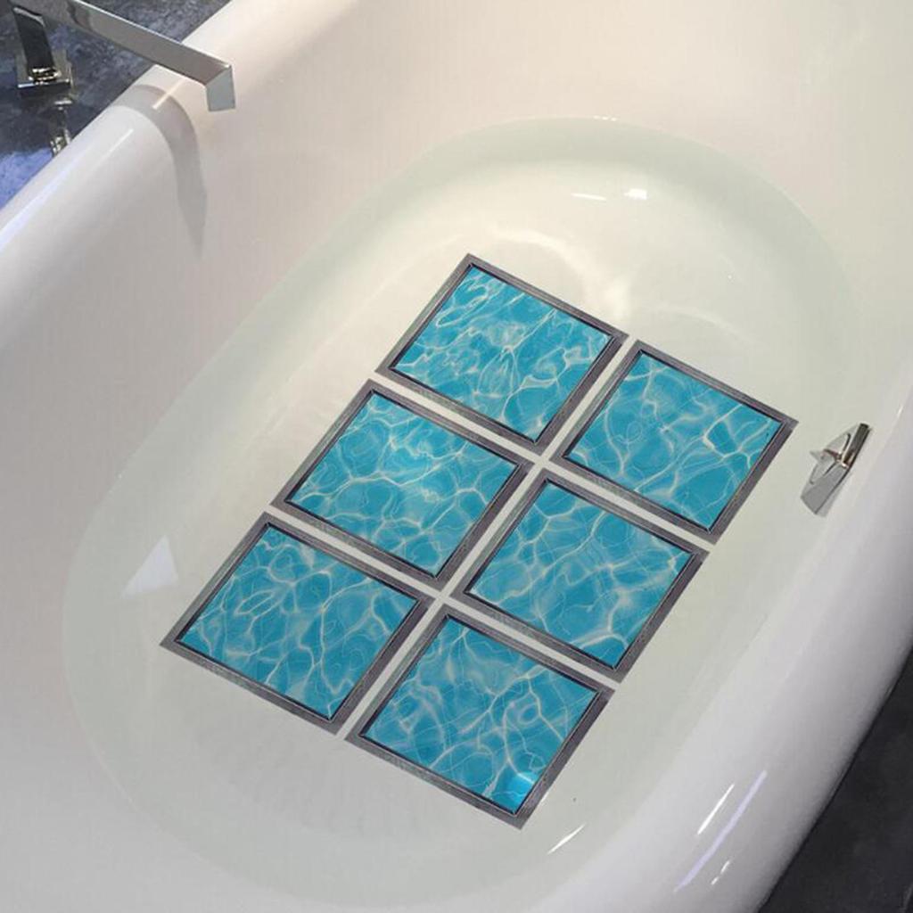 6 Pieces 3D Bathtub Appliques Decals Tub Treads Stickers for Bath Pools