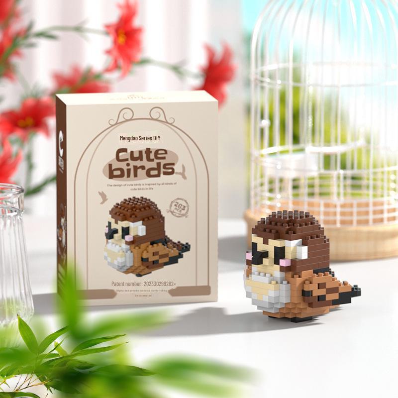 Lego-Compatible DIY Cartoon Bird Micro-Block Assembly Toy